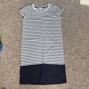 Boden Navy and White Striped Casual Dress